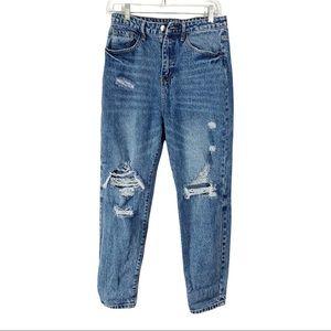 SHEIN high rise distressed Jeans